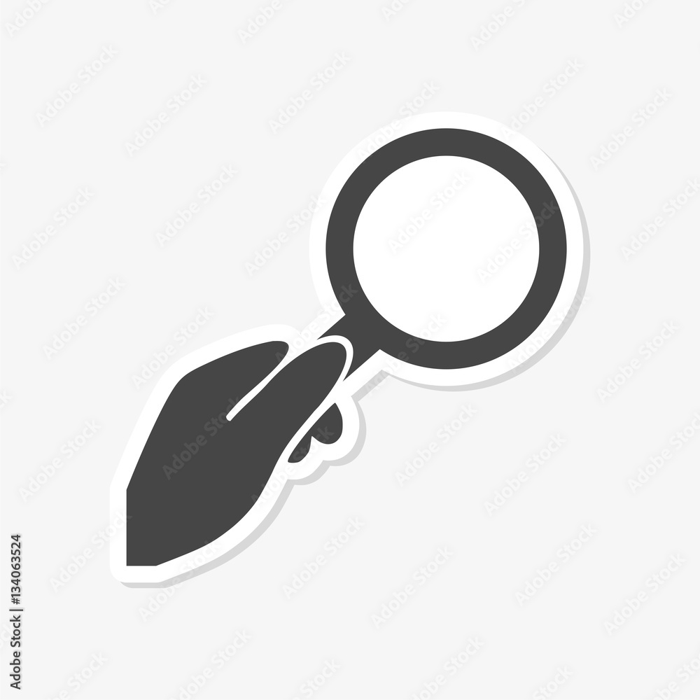 Hand with magnifying glass icon - Illustration Hand with magnifying glass icon - Illustration