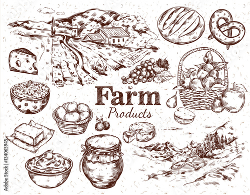 Farm Products Sketch Set