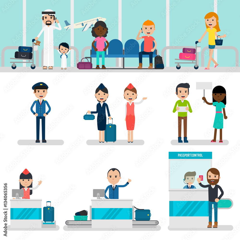 People In Airport Set