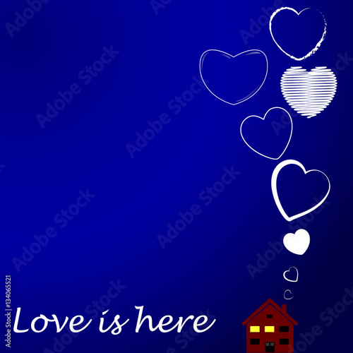 Vector work describing happiness love is at the family