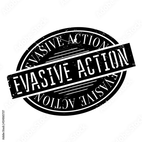 Evasive Action rubber stamp. Grunge design with dust scratches. Effects can be easily removed for a clean, crisp look. Color is easily changed.