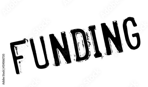Funding rubber stamp. Grunge design with dust scratches. Effects can be easily removed for a clean, crisp look. Color is easily changed.