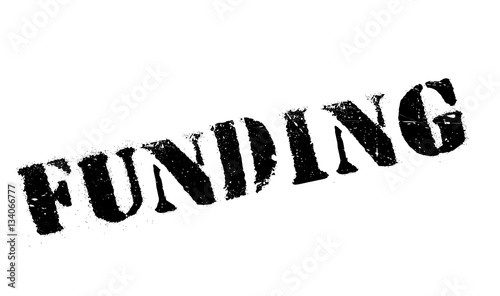 Funding rubber stamp. Grunge design with dust scratches. Effects can be easily removed for a clean, crisp look. Color is easily changed.