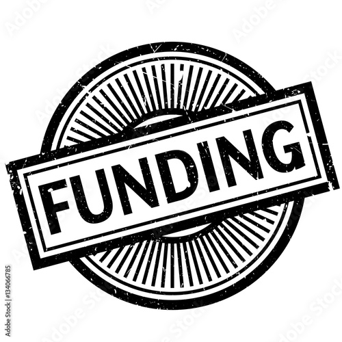 Funding rubber stamp. Grunge design with dust scratches. Effects can be easily removed for a clean, crisp look. Color is easily changed.
