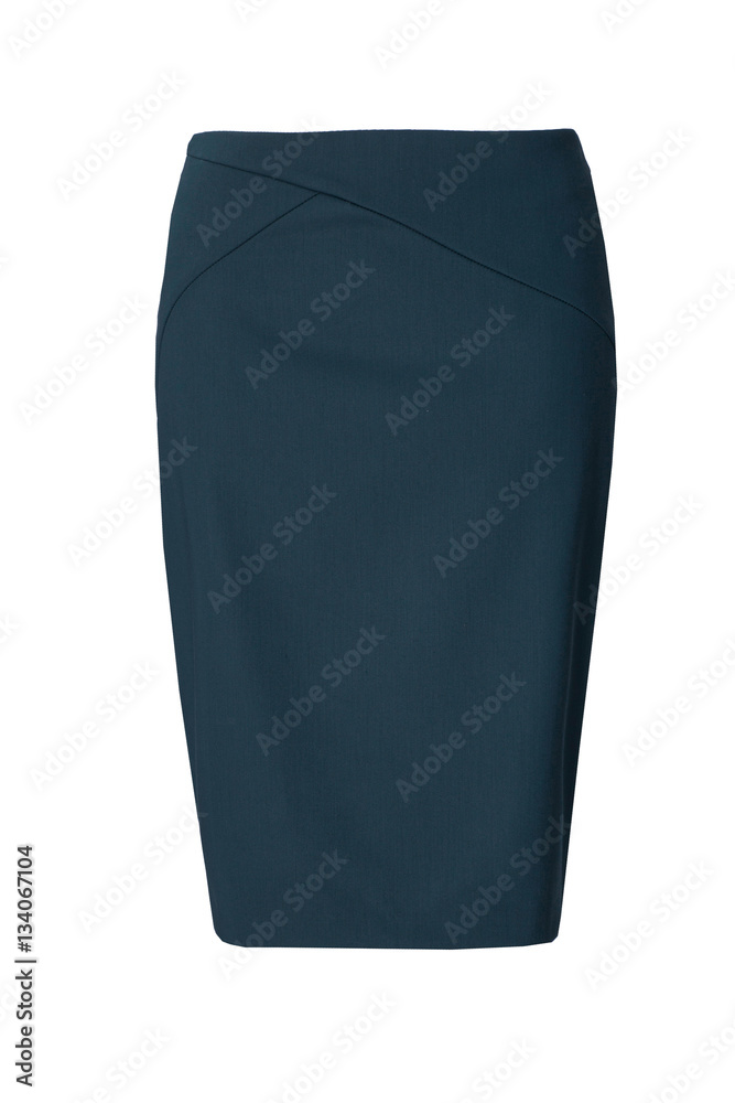 Green skirt isolated on white background