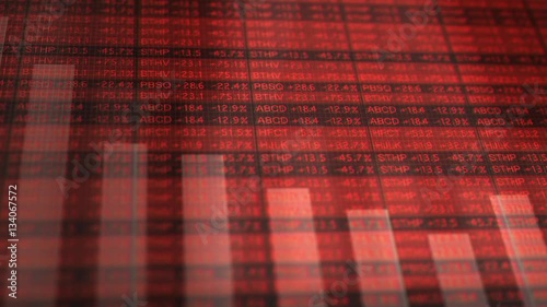 Stock Exchange Graph Growing in Ominous Red Wall Street Environment