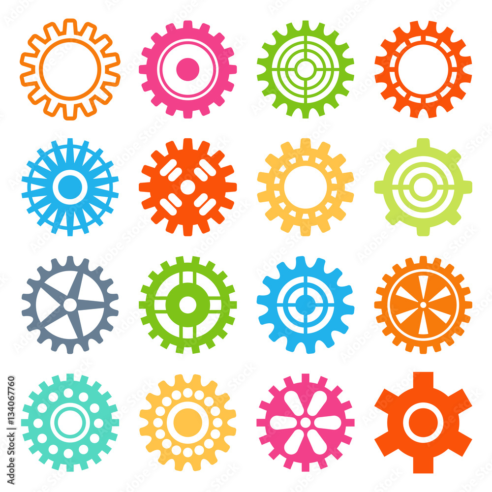 Gear icons isolated vector illustration. Gear icons isolated vector illustration.