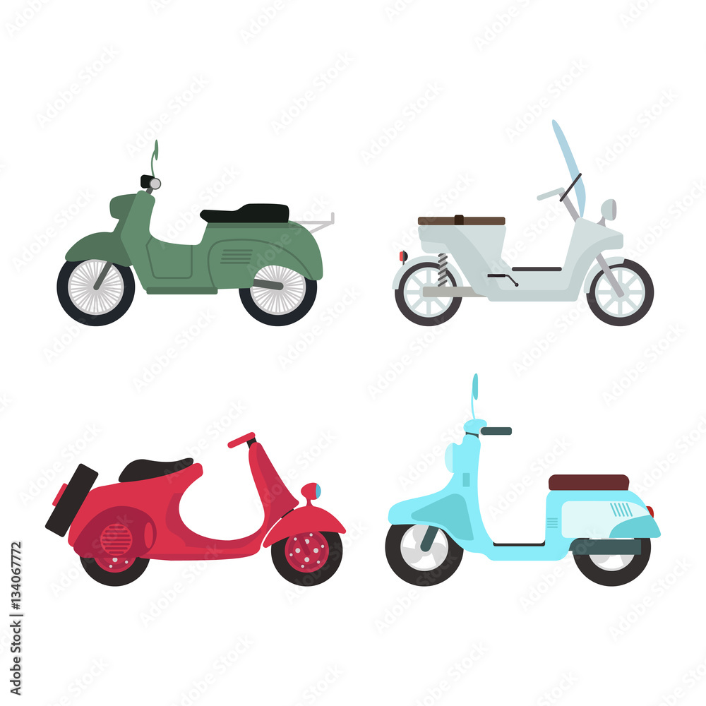 Obraz premium Retro vector scooter illustration.