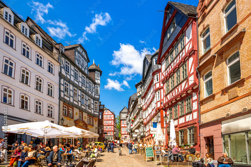 Obraz premium Marburg an der Lahn, Altstadt, Marktplatz