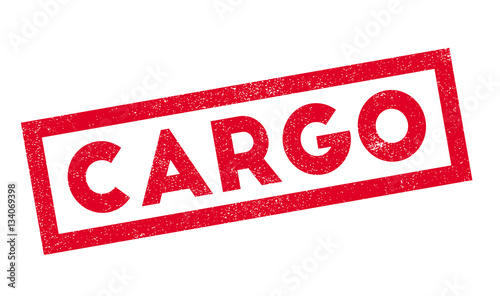 Cargo rubber stamp. Grunge design with dust scratches. Effects can be easily removed for a clean, crisp look. Color is easily changed.