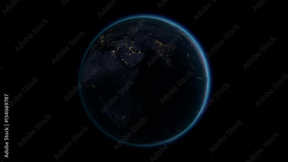 Planet Earth rotates, zoom to Australia 4K Ultra HD. World in the space ...