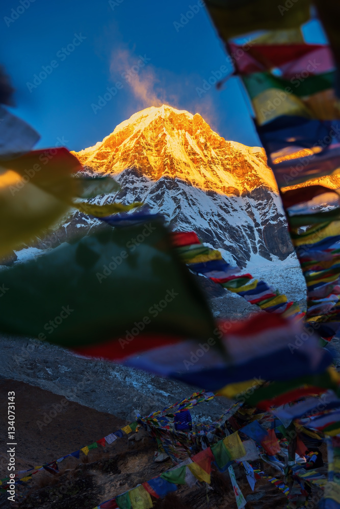 Fototapeta premium Annapurna I (8,091m) at sunrise from Annapurna base camp ,Nepal.