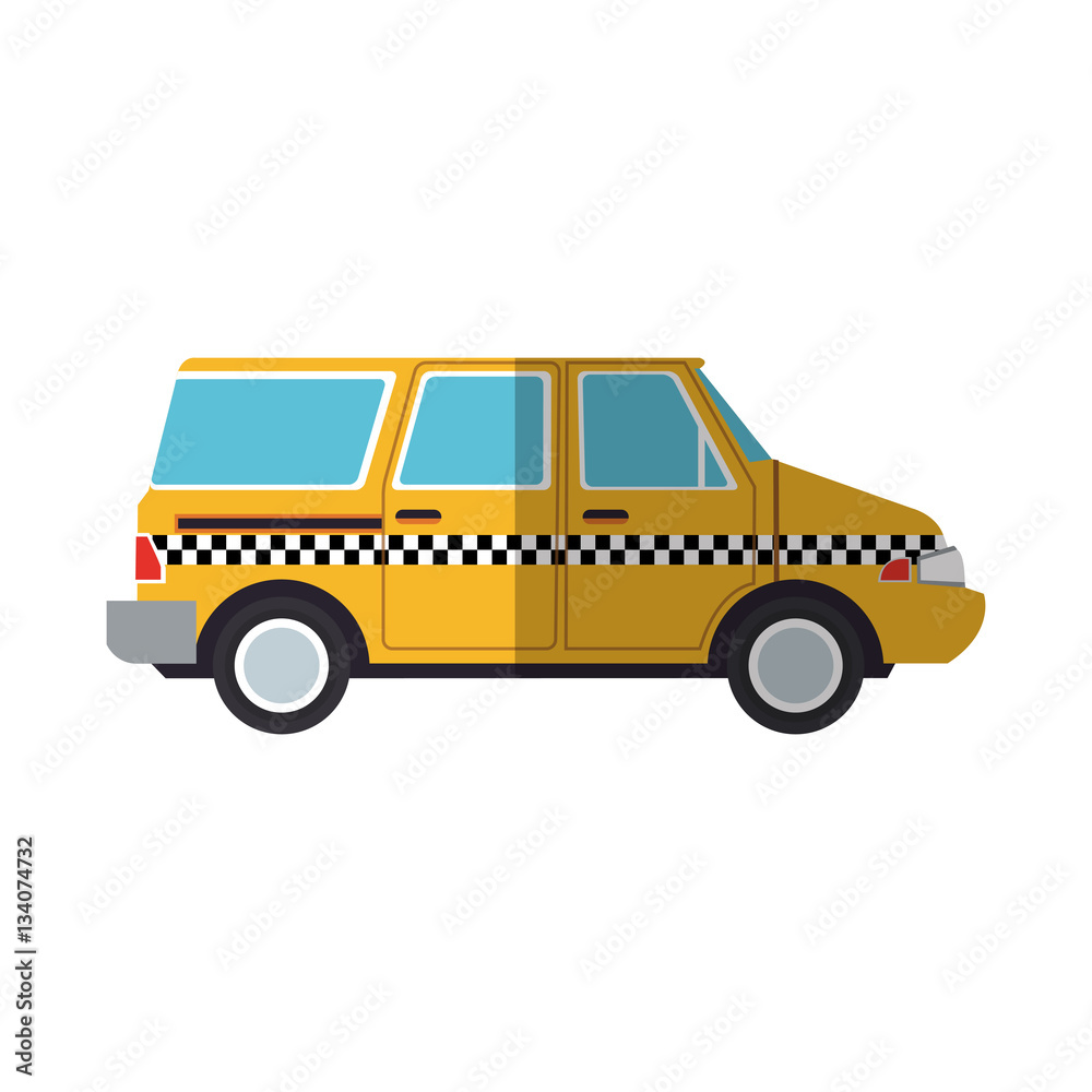 taxi van icon over white background. colorful design. vector illustration