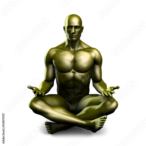 Man in Yoga Lotus Position Pose