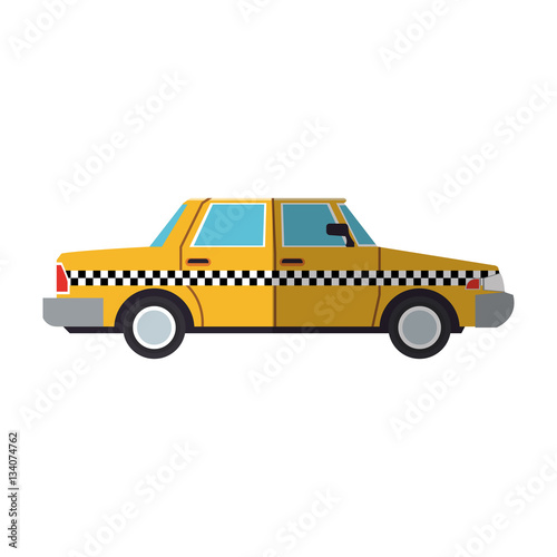 classic taxi car icon over white background. colorful design. vector illustration