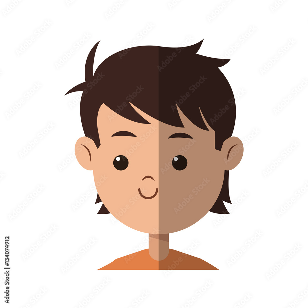 young boy face cartoon icon over white background. colorful design. vector illustration young boy face cartoon icon over white background. colorful design. vector illustration