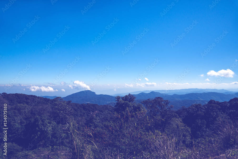 Fototapeta premium Background natural landscape view on the mountains.