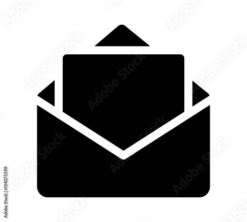 Opened envelope with letter or message vector flat icon for apps and websites