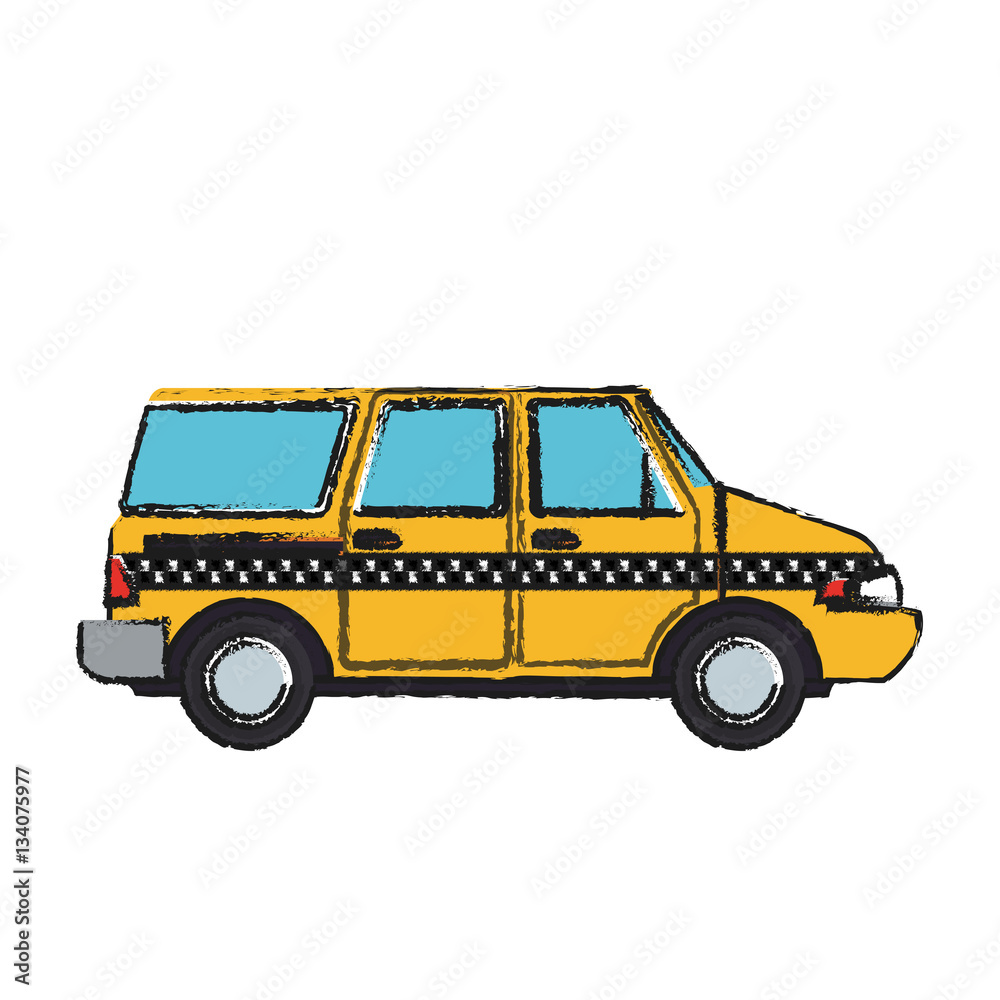 taxi car icon over white background. colorful design. vector illustration
