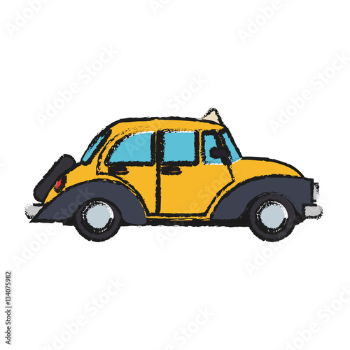 classic taxi car icon over white background. colorful design. vector illustration