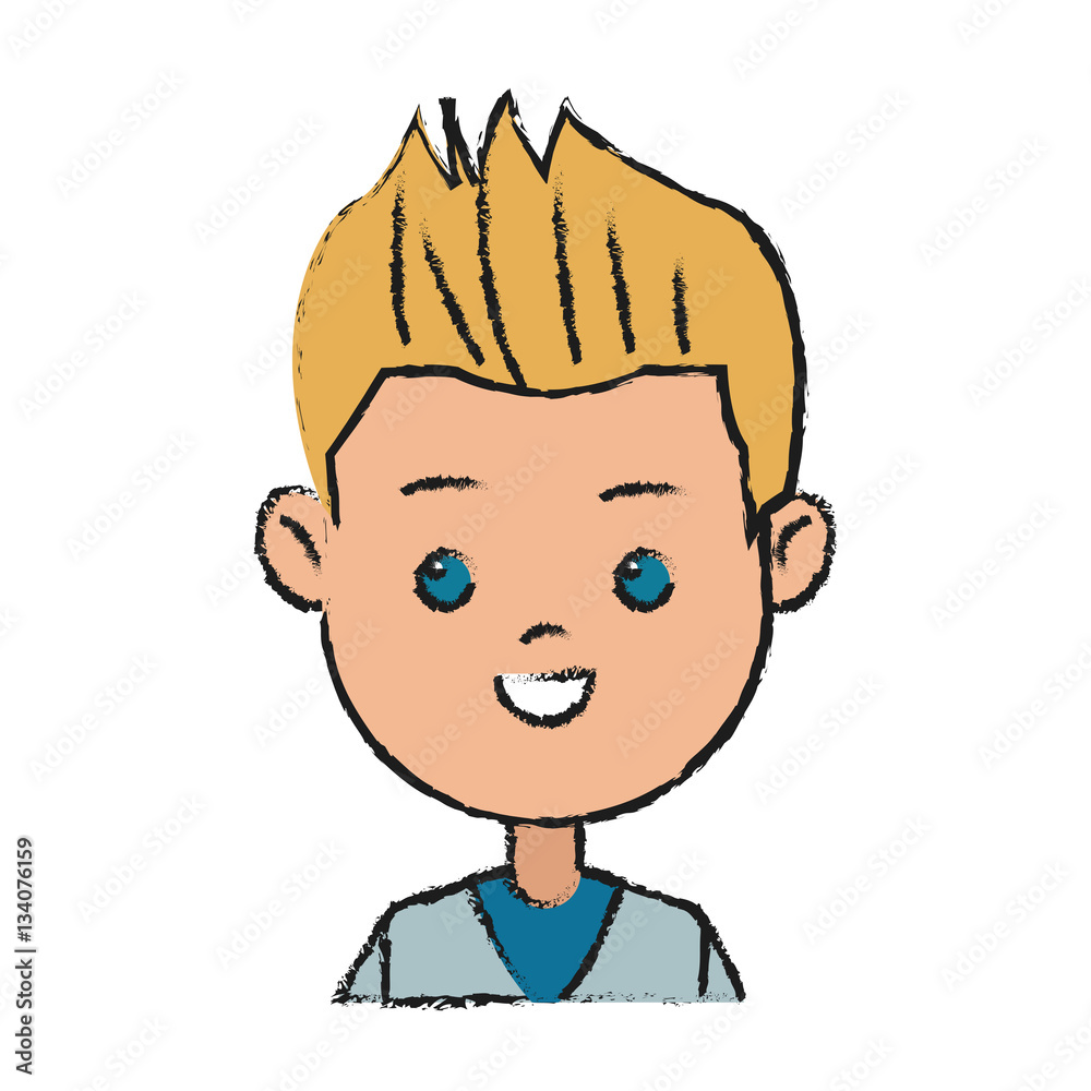 happy boy face cartoon icon over white background. colorful design. vector illustration happy boy face cartoon icon over white background. colorful design. vector illustration