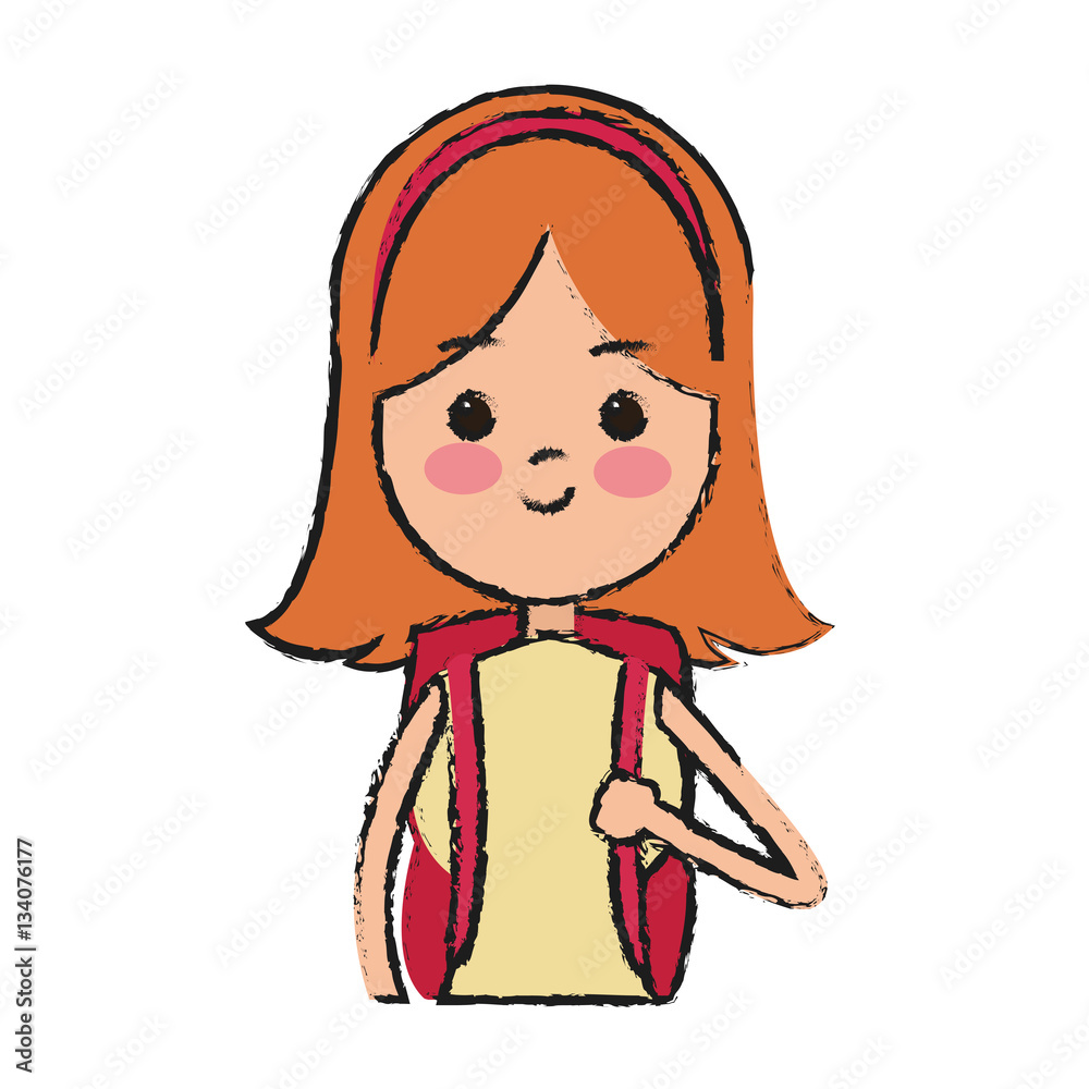 happy girl cartoon icon over white background. colorful design. vector illustration happy girl cartoon icon over white background. colorful design. vector illustration