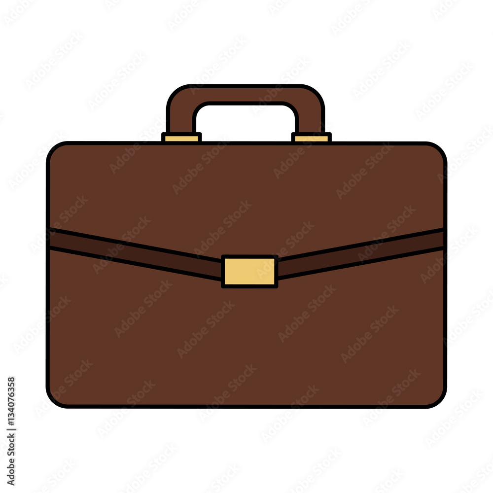 brown briefcase icon over white background. colorful design. vector illustration brown briefcase icon over white background. colorful design. vector illustration