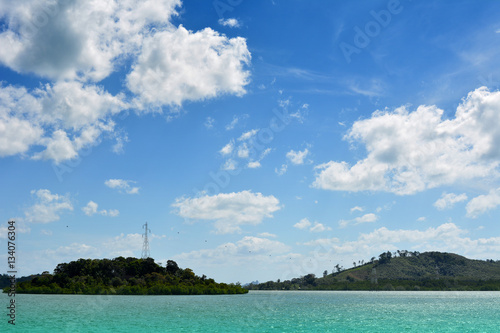 Green Island with name Coconut Island at Phuket in Thailand. Travel around Asia theme background © Ponpirun