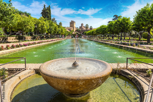 Fountain gardens of Alcazar in Cordoba