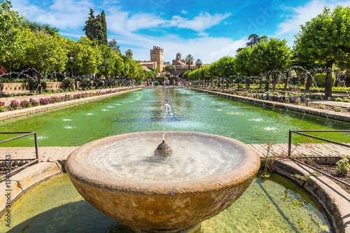 Fountain gardens of Alcazar in Cordoba