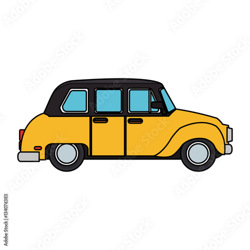 classic taxi car icon over white background. colorful design. vector illustration