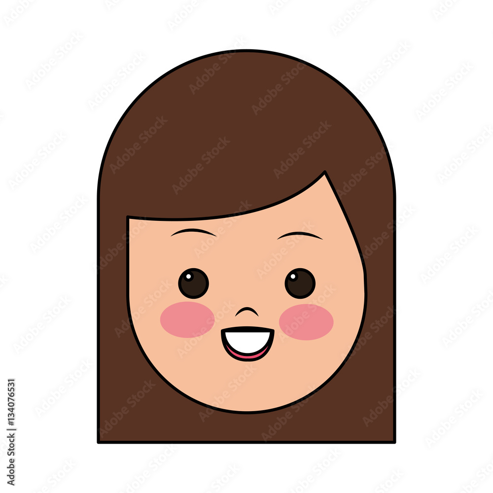 happy girl face cartoon icon over white background. colorful design. vector illustration happy girl face cartoon icon over white background. colorful design. vector illustration