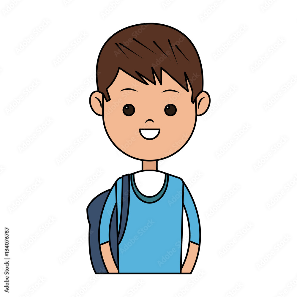 happy boy cartoon icon over white background. colorful design. vector illustration