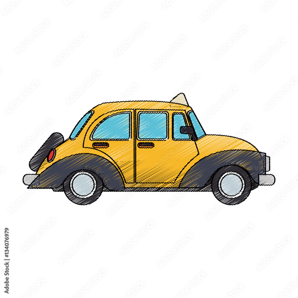 taxi car icon over white background. colorful design. vector illustration