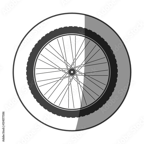 sticker motorcycle wheel monochrome with half shaded vector illustration