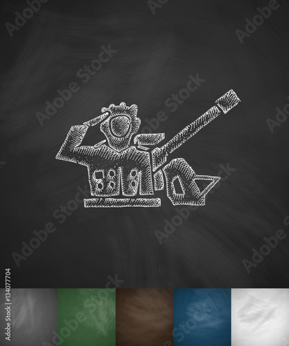 tankman icon. Hand drawn vector illustration