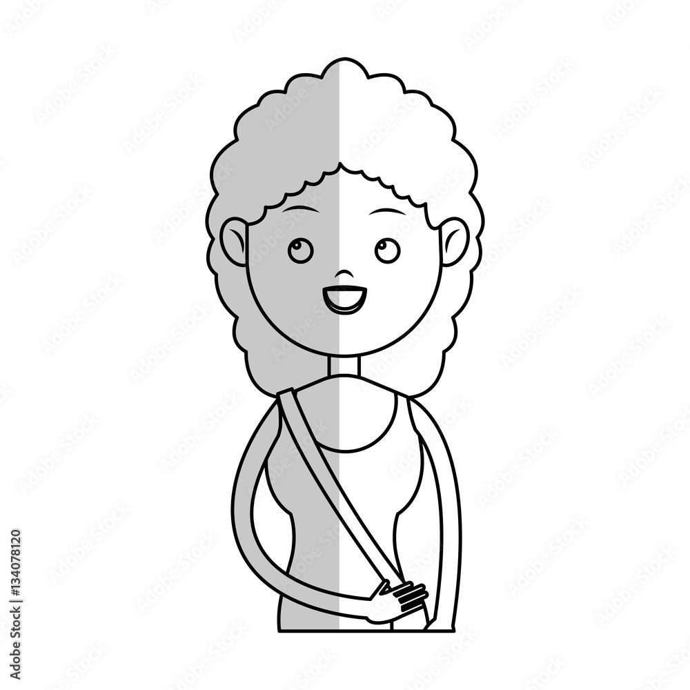 Fototapeta premium happy girl cartoon icon over white background. vector illustration
