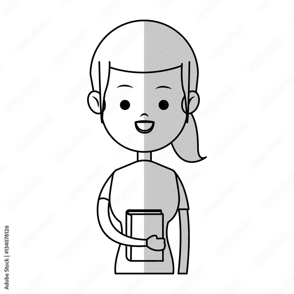 happy girl cartoon icon over white background. vector illustration happy girl cartoon icon over white background. vector illustration
