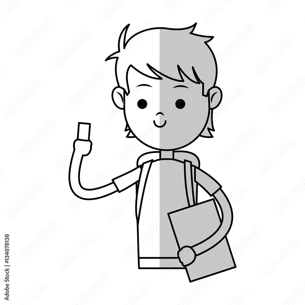 happy boy cartoon icon over white background. vector illustration happy boy cartoon icon over white background. vector illustration