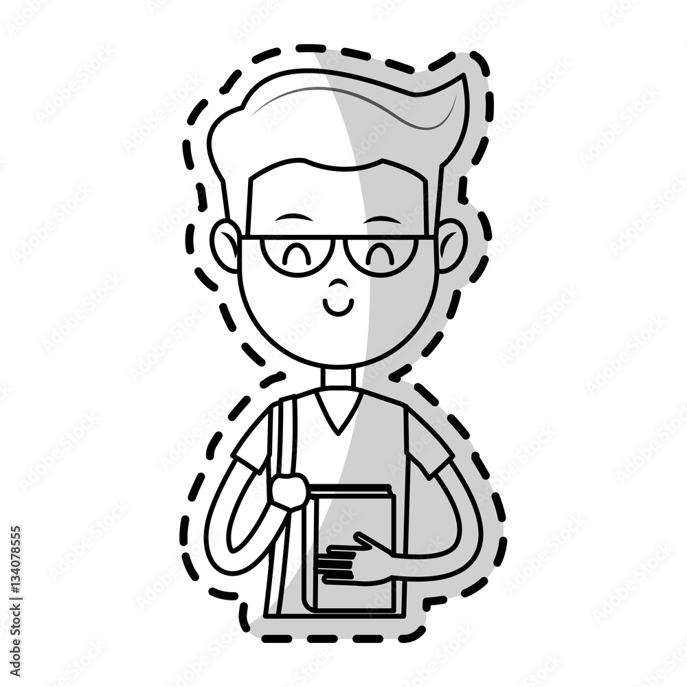 boy cartoon icon over white background. vector illustration