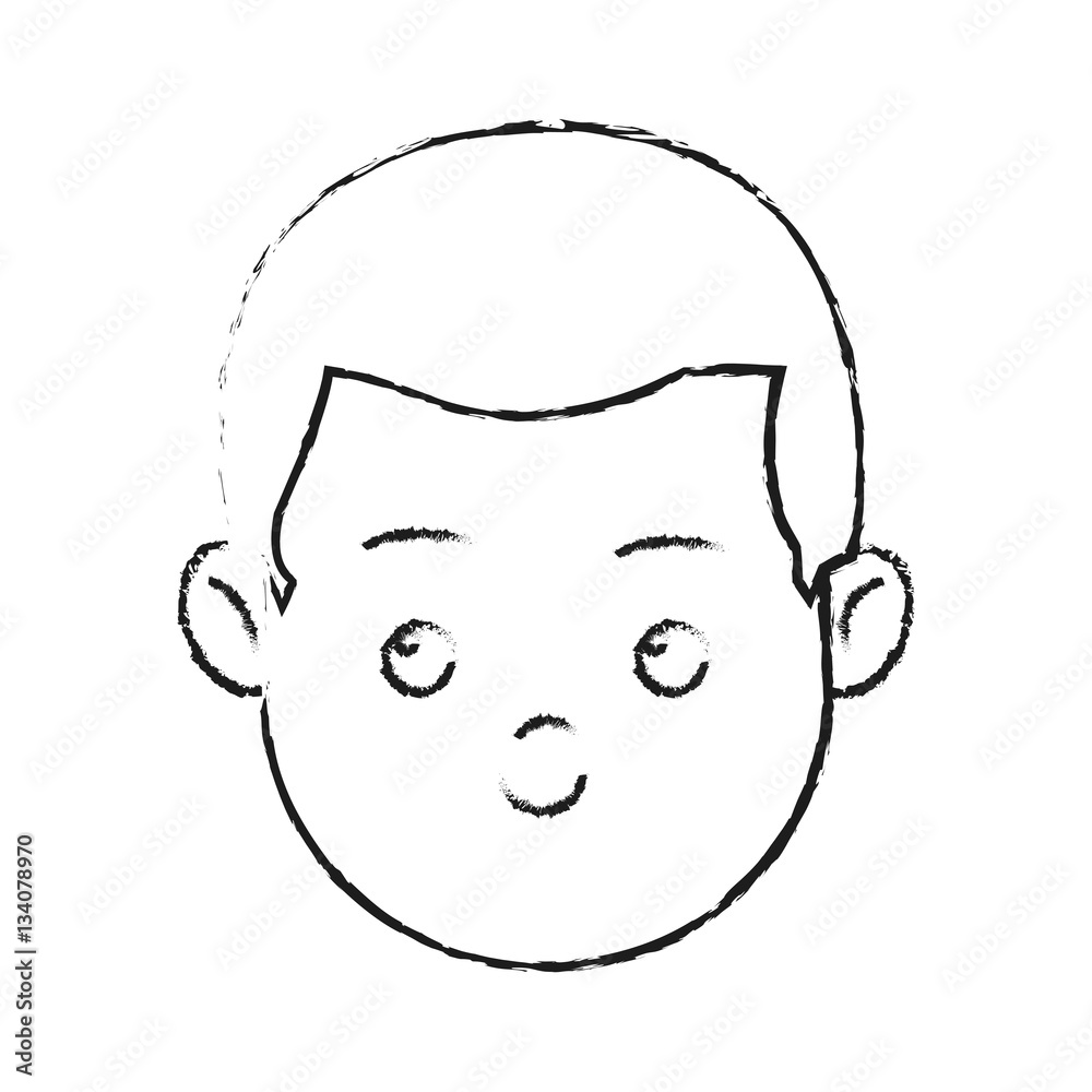 happy boy face cartoon icon over white background. vector illustration happy boy face cartoon icon over white background. vector illustration