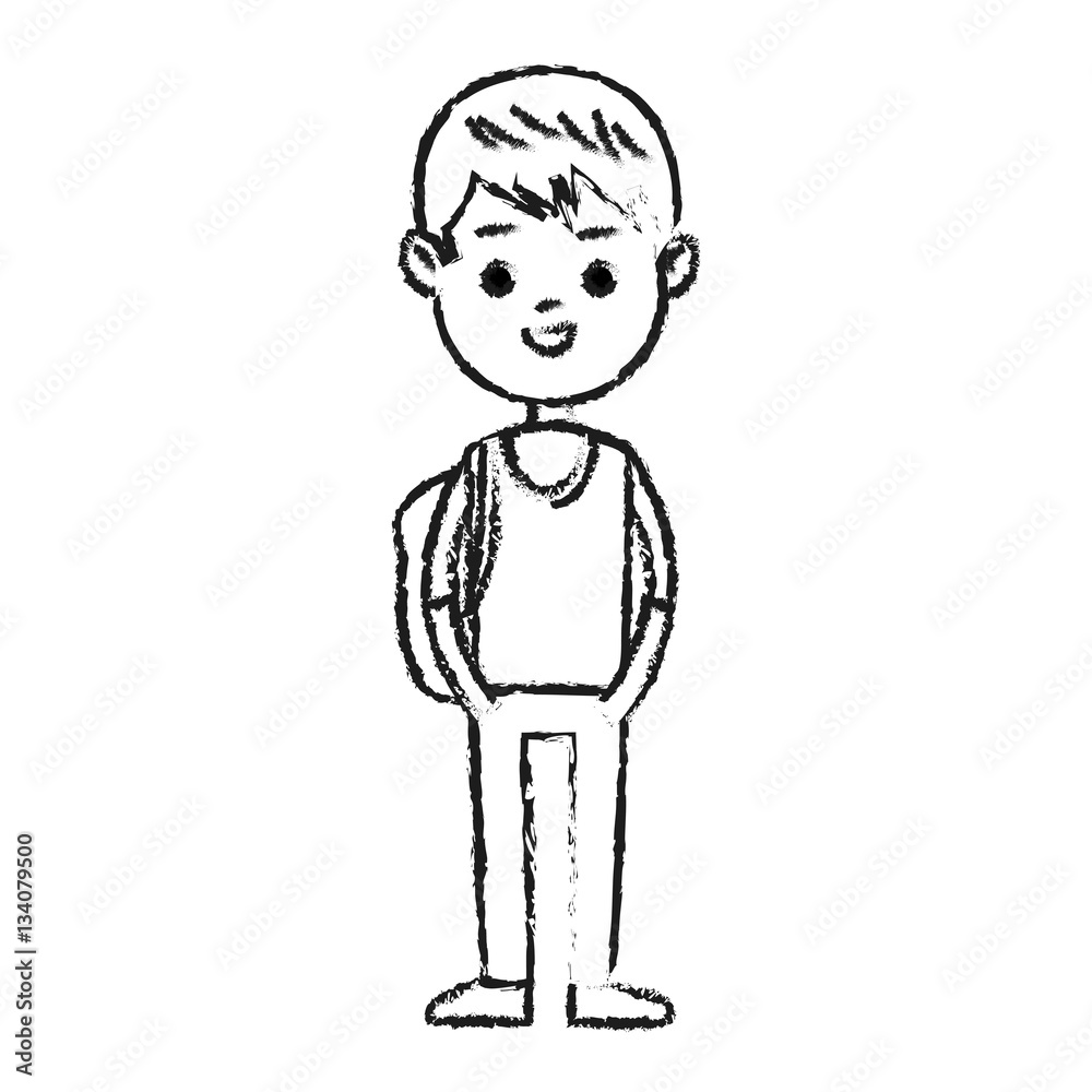 boy wearing casual clothes cartoon icon over white background. vector illustration boy wearing casual clothes cartoon icon over white background. vector illustration