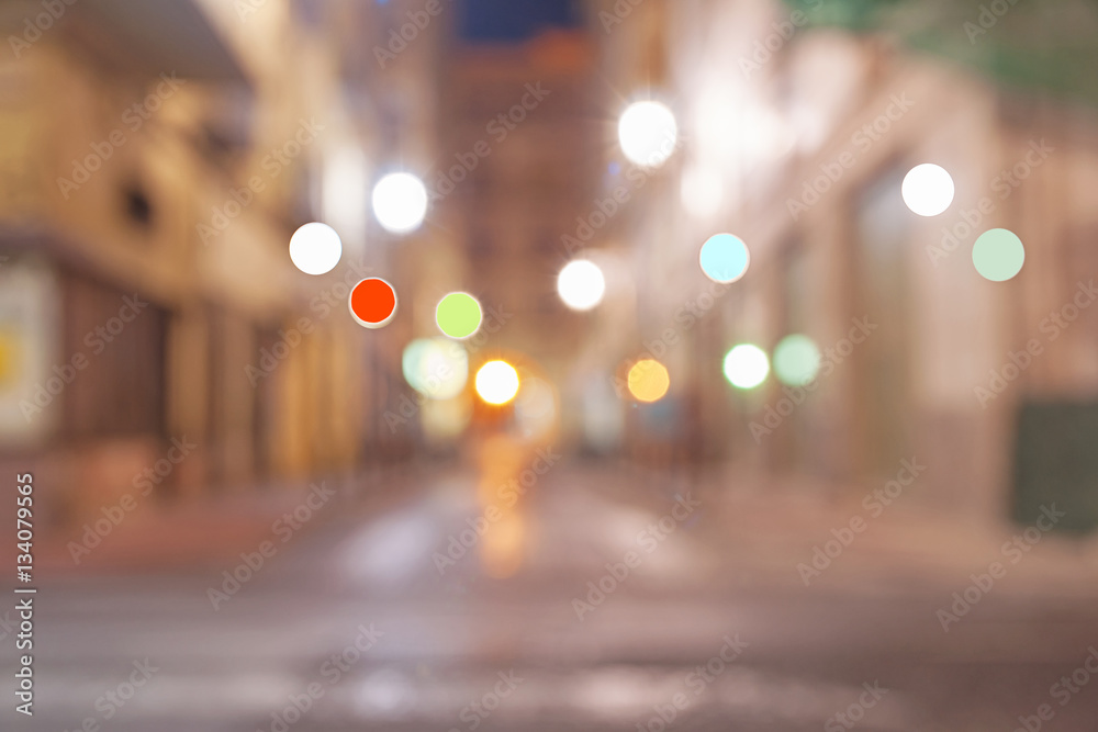 Background gritty street and building scene at night long exposure