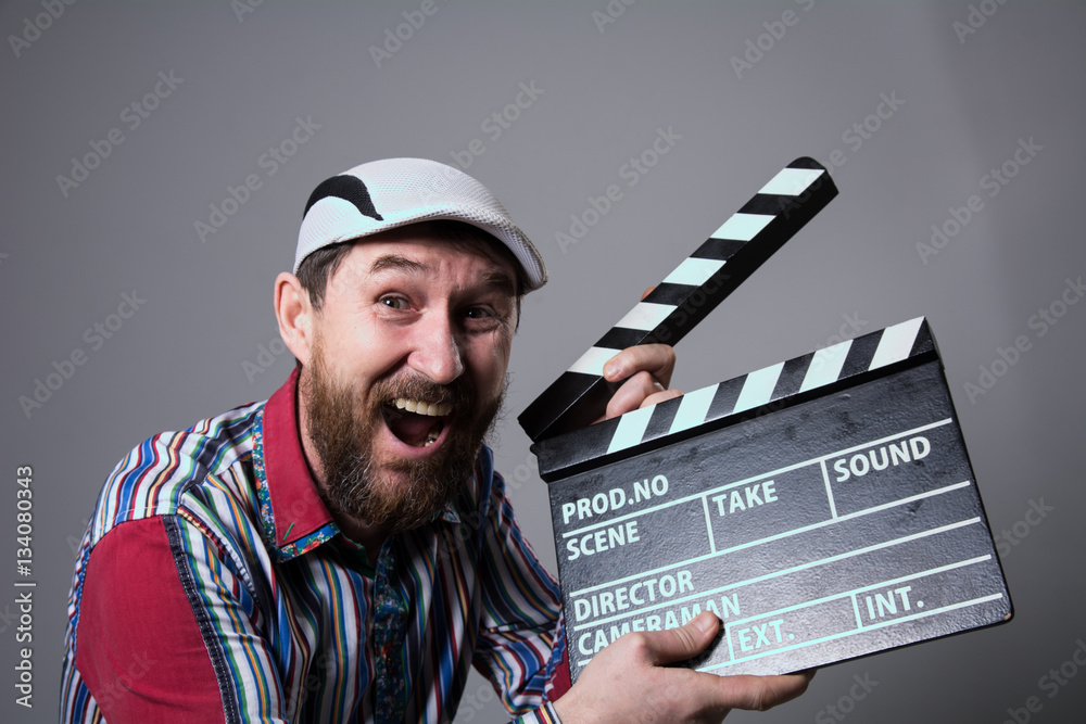 Smiling man with clapper movie Smiling man with clapper movie