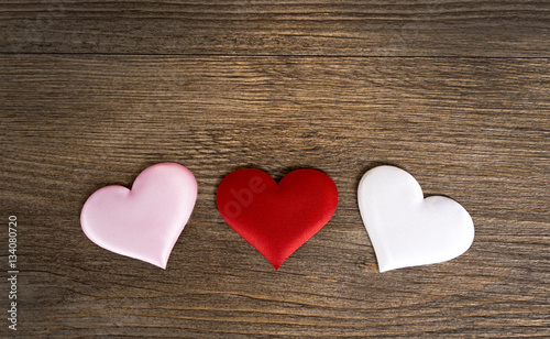 Heart pattern, A lot of hearts. Hearts on the wooden background