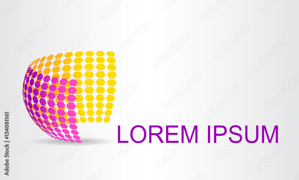 Logo stylized spherical surface with abstract shapes Logo stylized spherical surface with abstract shapes