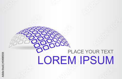 Logo stylized spherical surface with abstract shapes