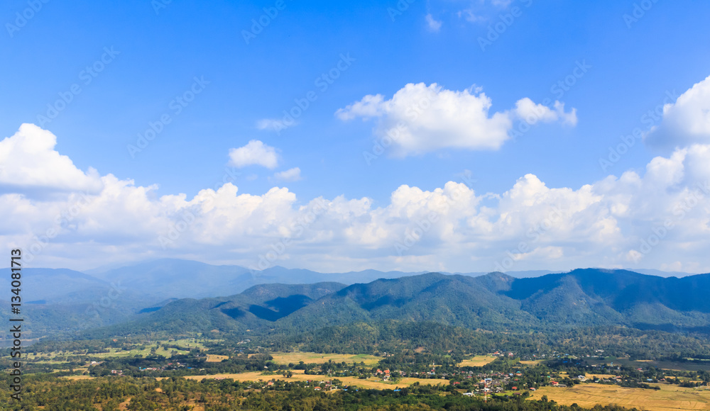 landscape Mountain and blue sky Chiang Mai Thailand