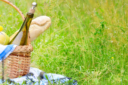 Picnic basket and blanket