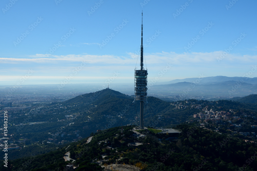 Torre de Collserola tower in Barcelona in Spain. Torre de Collserola tower in Barcelona in Spain.
